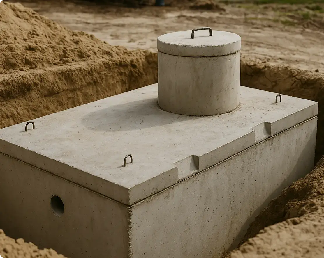 Wizualizacja wkopanego szamba